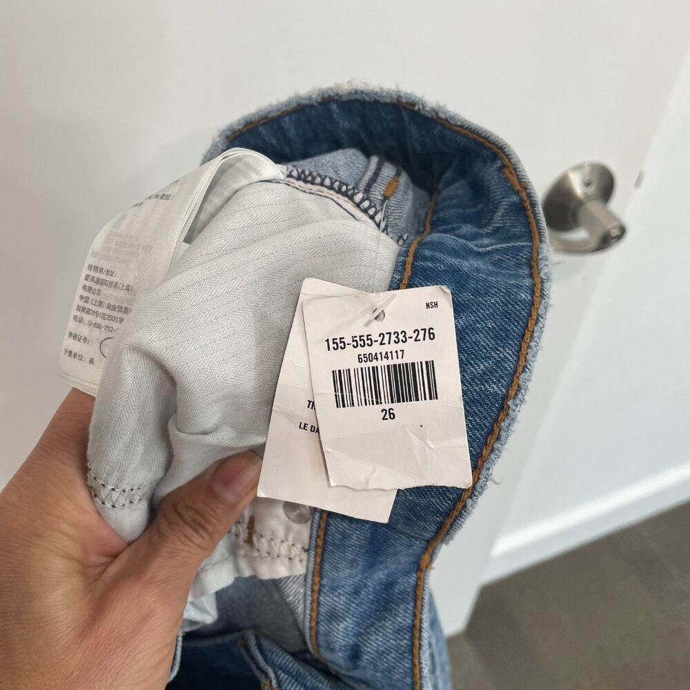 Abercrombie & Fitch High Rise Mom Jeans Blue Wash Size 26/2r - Picture 7 of 8